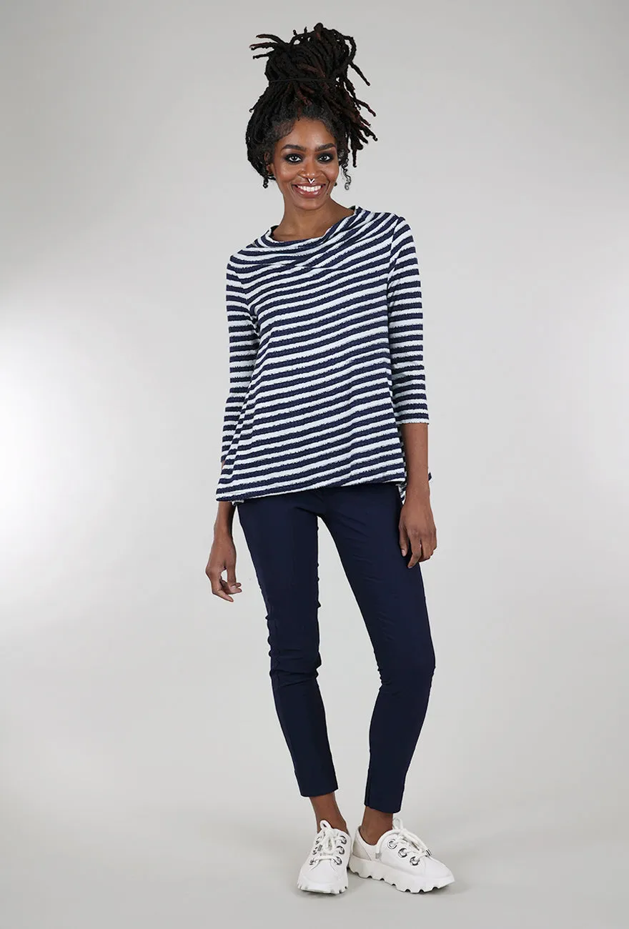 Charming appeal Luxe Jersey Stripe 3/4 Tee, Navy