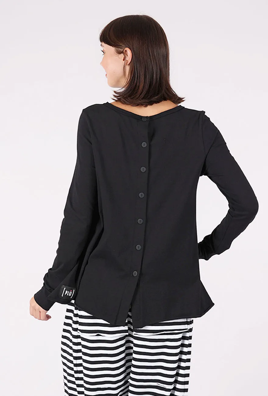 Chic and Cozy Backside Jardigan, Black