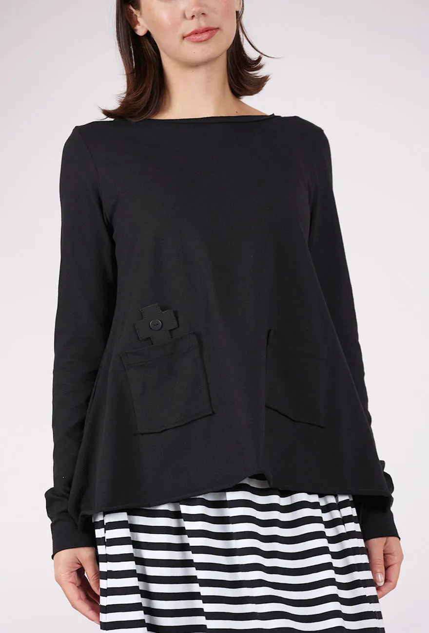 Chic and Cozy Backside Jardigan, Black