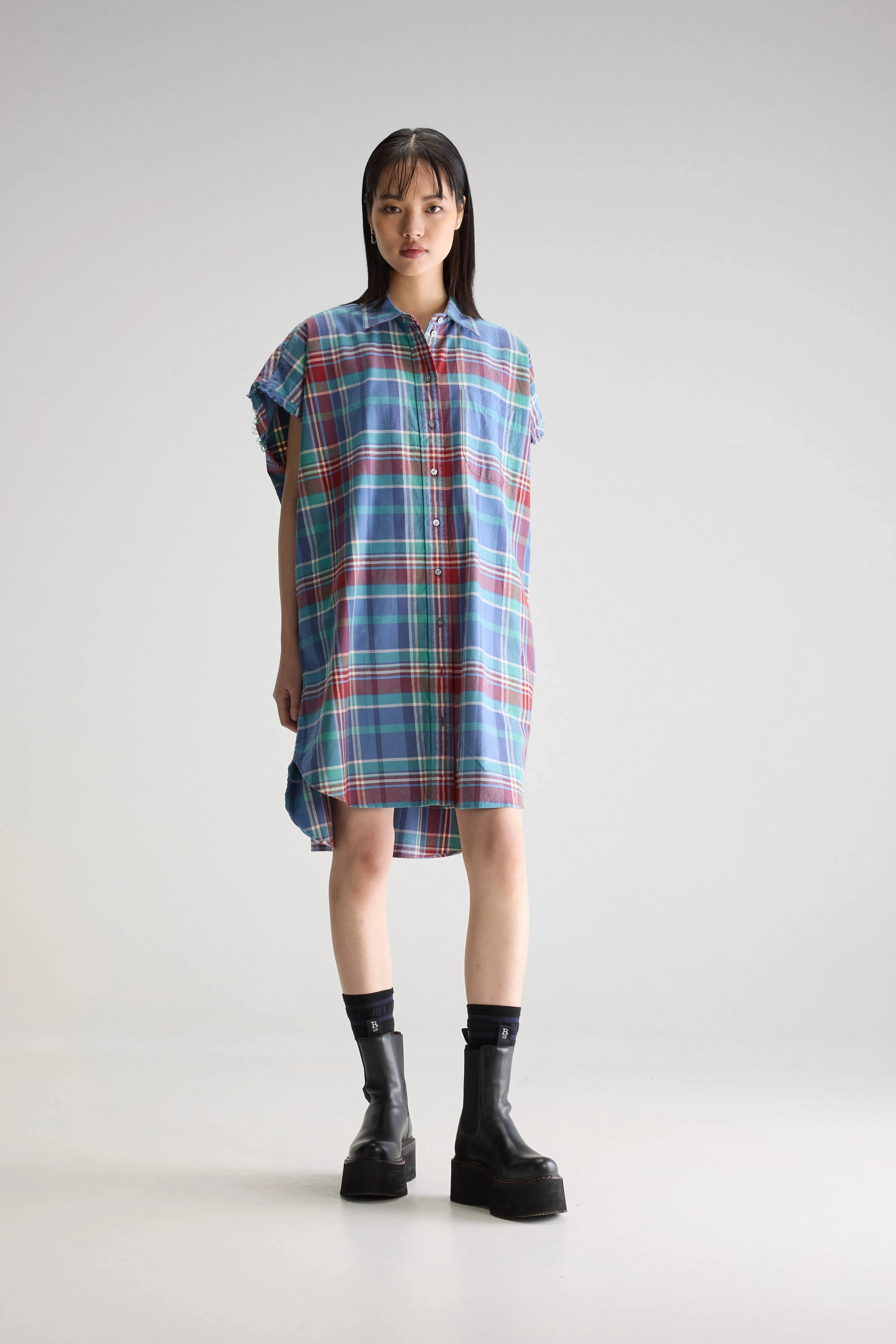 Chic casual Gianna sleeveless shirt dress (251 / W / CHECK A)