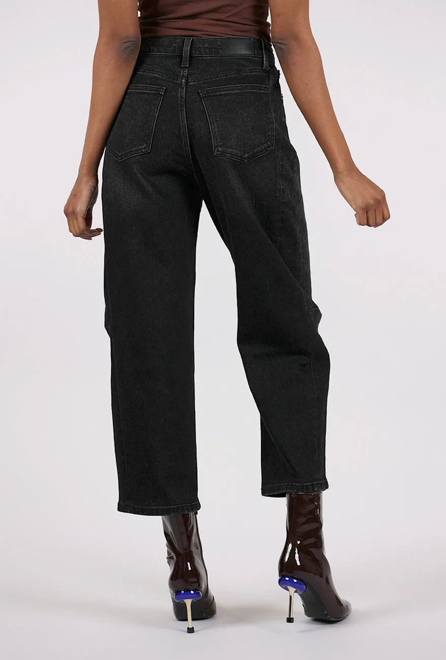 Chic Design Eli High-Rise Arched Leg Denim, Dark Midnight