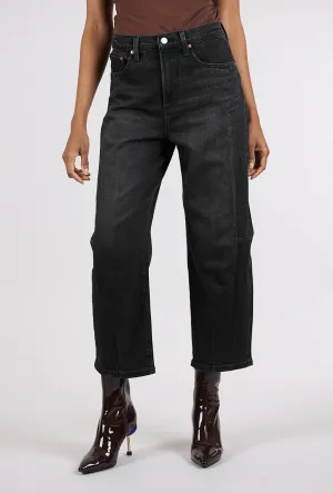 Walk Friendly Breathable Material Eli High-Rise Arched Leg Denim, Dark Midnight