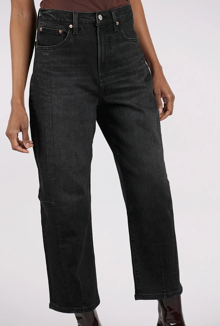 Chic Design Eli High-Rise Arched Leg Denim, Dark Midnight