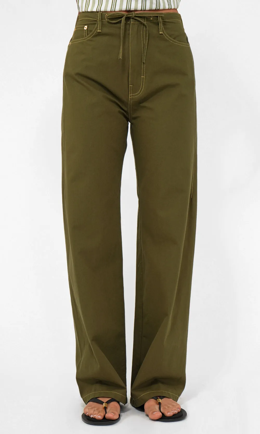 Chic Fit Oliver Wide Leg Drawstring Pull Up Pant