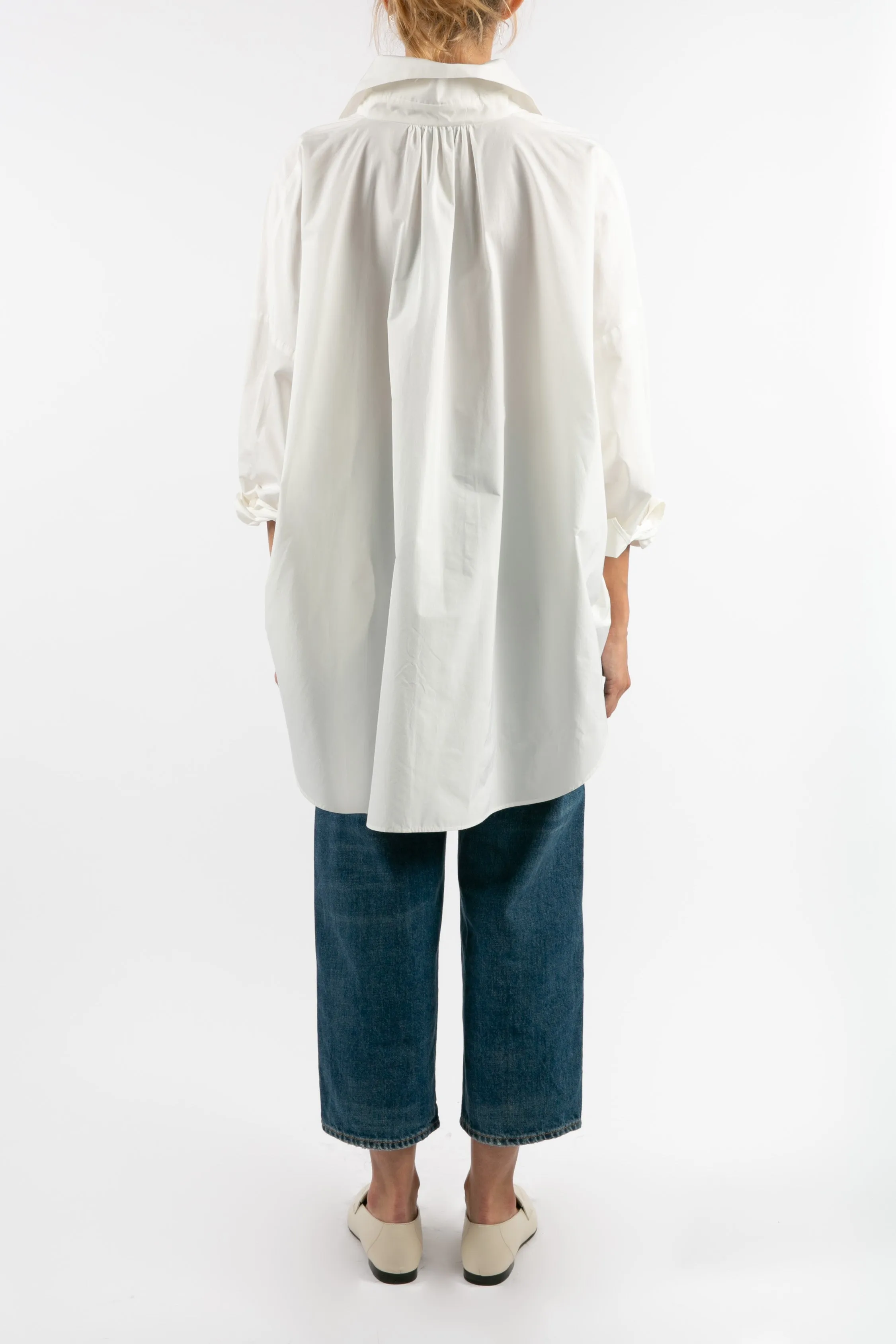 Chic Vibes Cotton Taft White Blouse