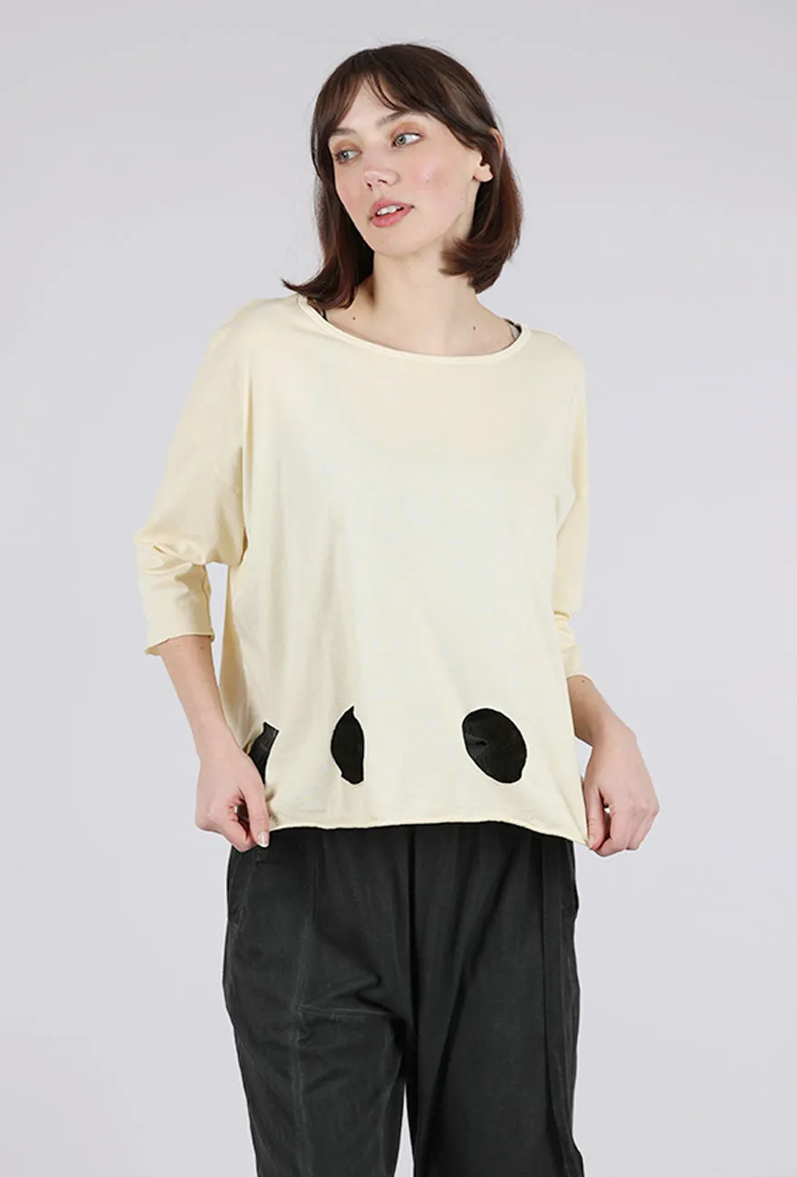 Bohemian freedom Zip Up Circle Cutouts Tee, Butter