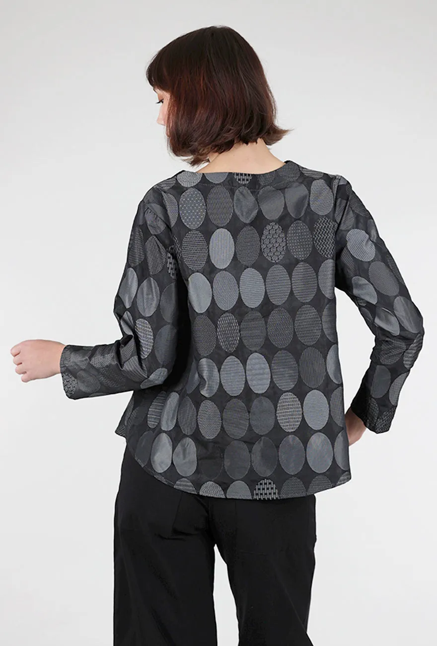 Circle Jacquard Bermuda Top, Silver Printed Pattern