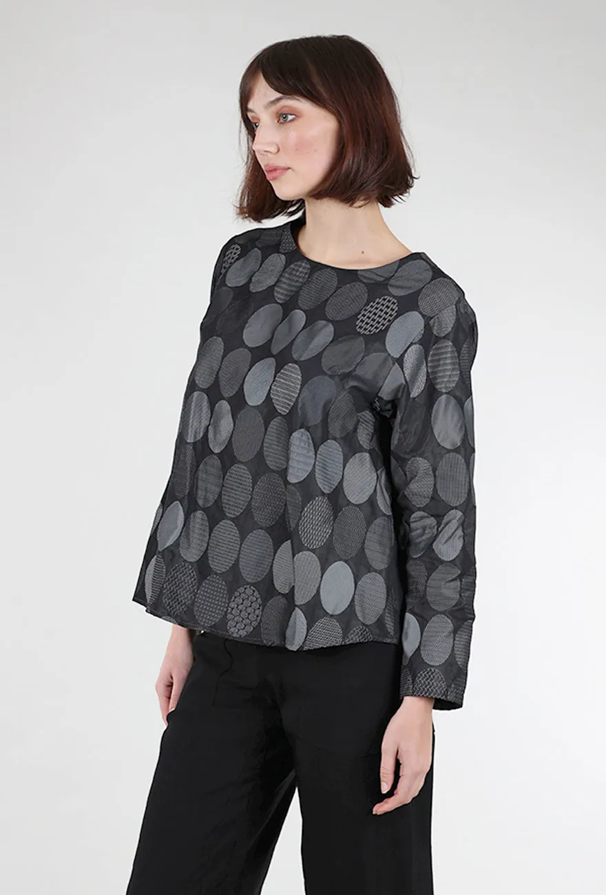 Circle Jacquard Bermuda Top, Silver Printed Pattern