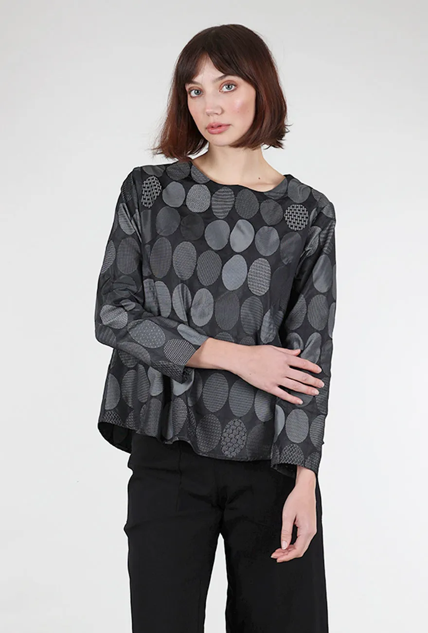 Circle Jacquard Bermuda Top, Silver Lightweight Feel