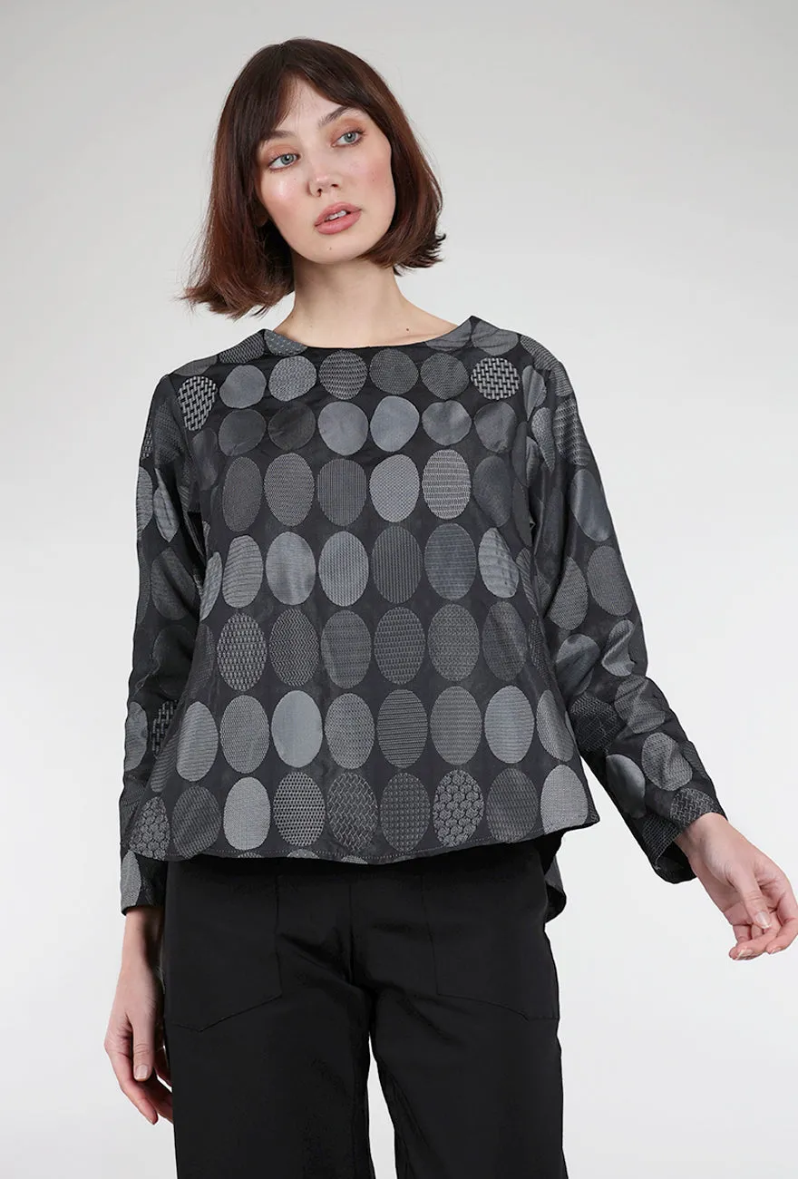 Circle Jacquard Bermuda Top, Silver Printed Pattern