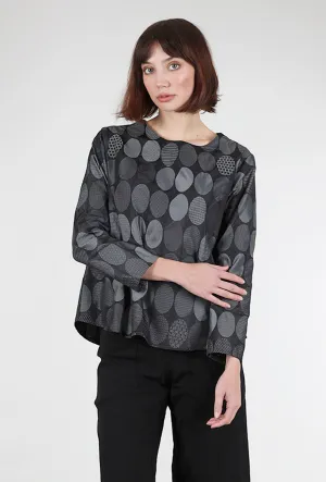 Circle Jacquard Bermuda Top, Silver Lightweight Feel