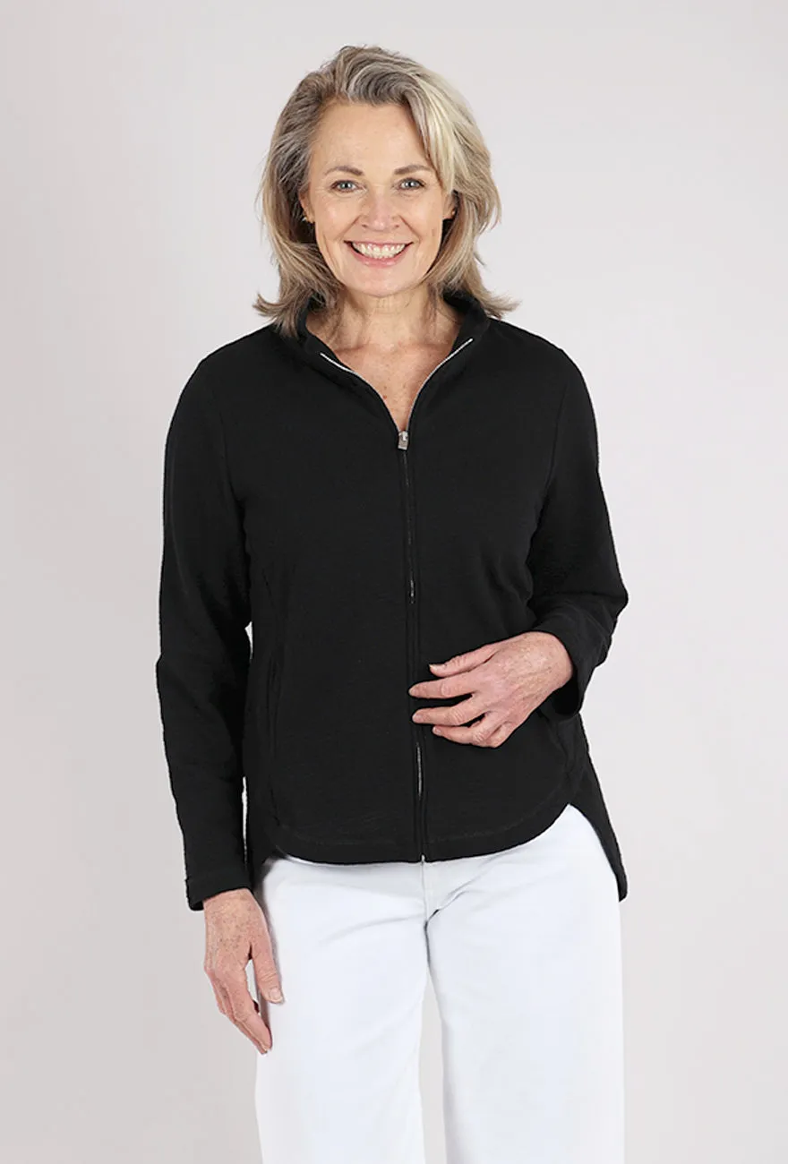City Life Vibe Weekend Terry Chill Jacket, Black