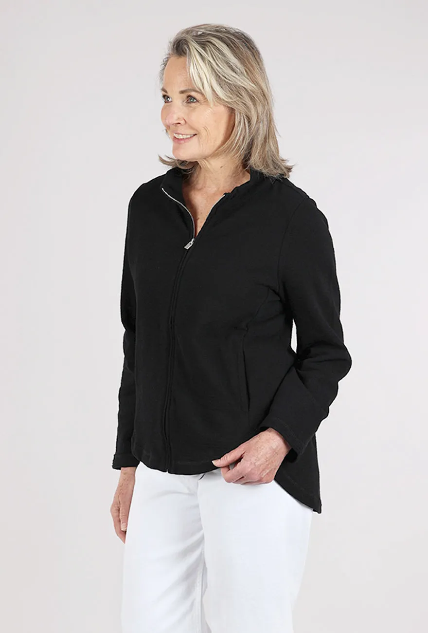 City Life Vibe Weekend Terry Chill Jacket, Black
