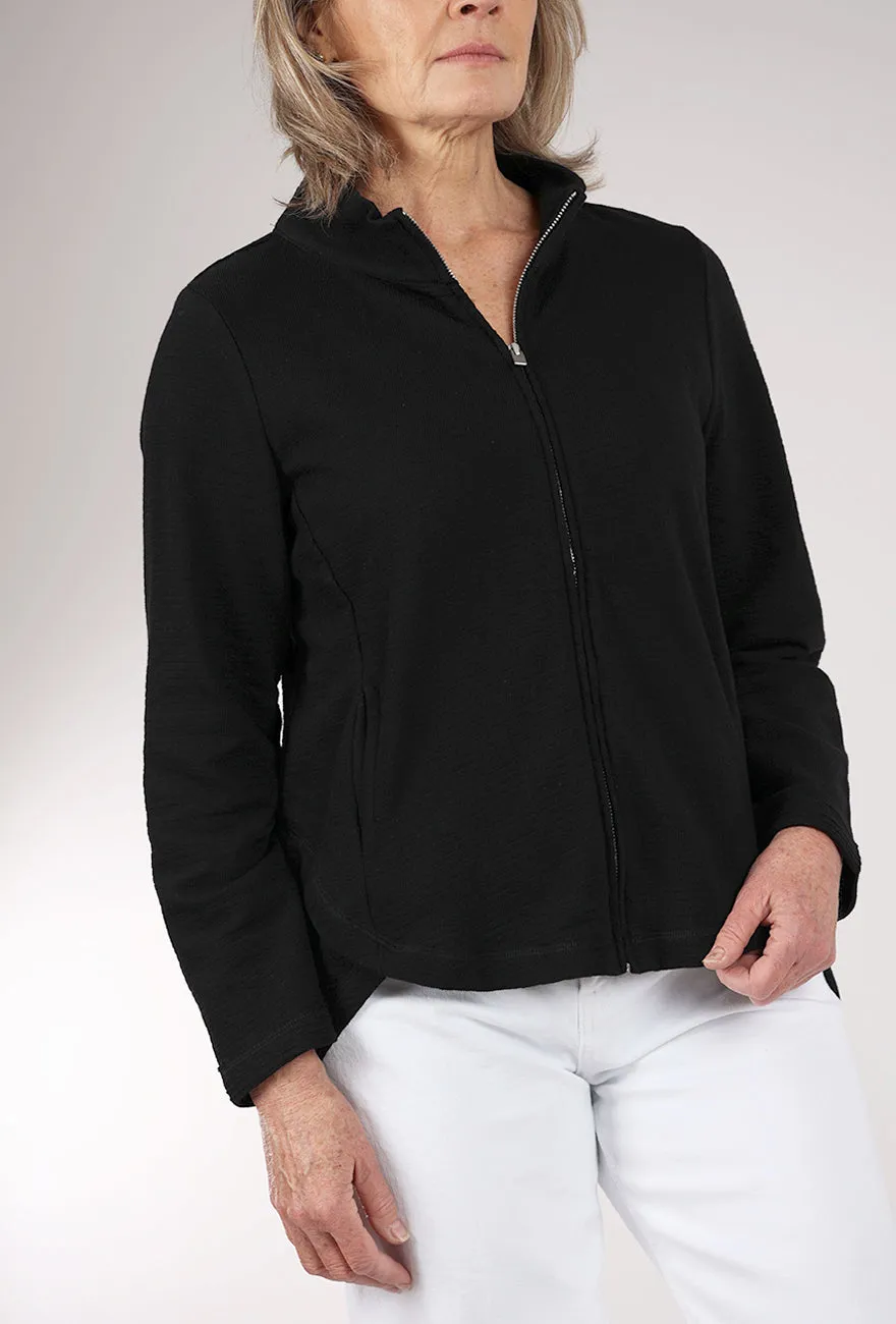 City Life Vibe Weekend Terry Chill Jacket, Black
