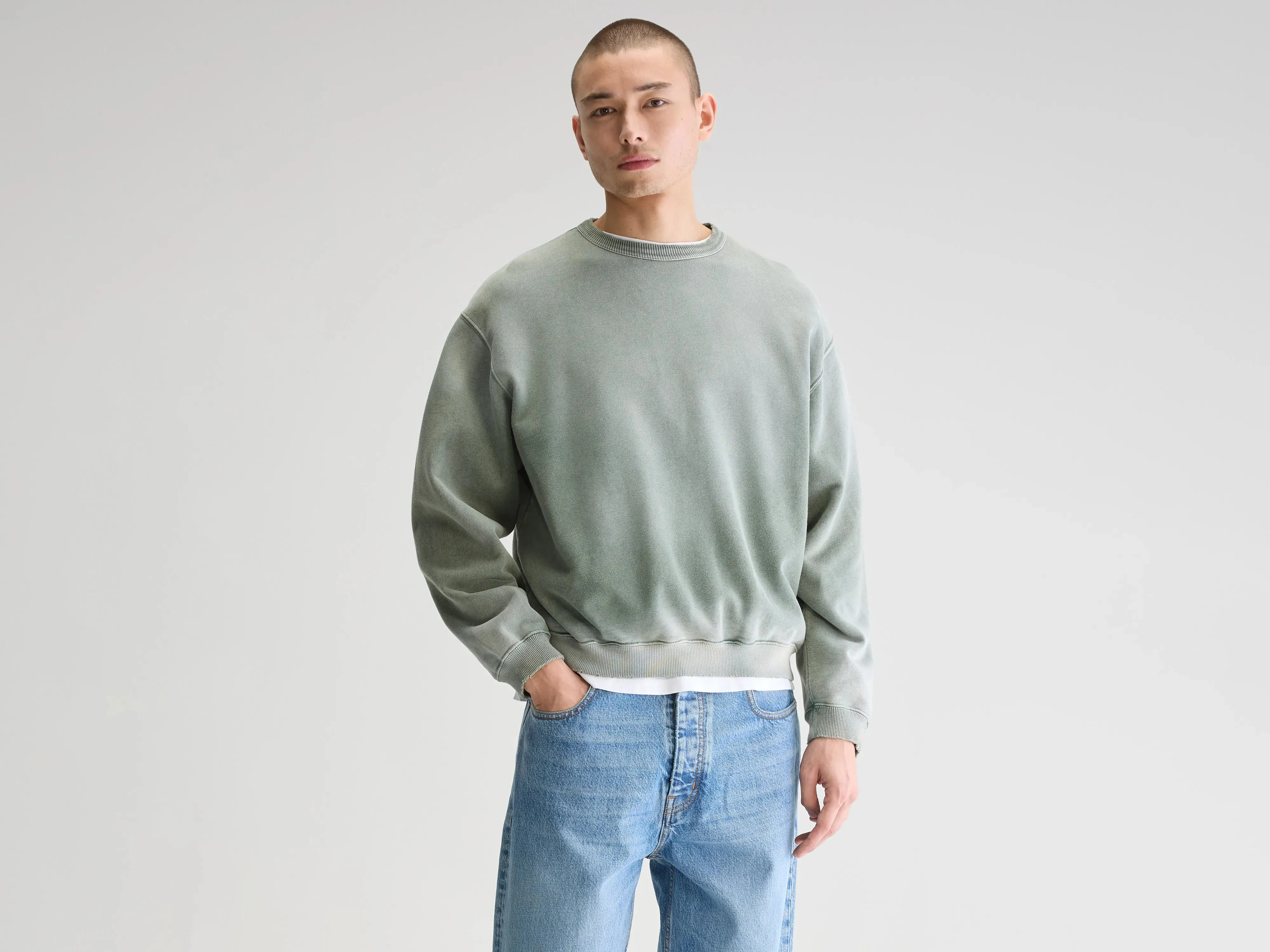 Classic Bold product fringe edginess Fabien crewneck sweatshirt (251 / M / SAGE)