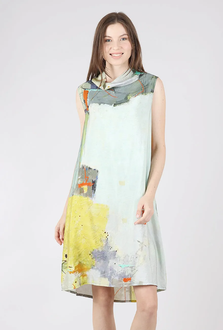 Wide Hemline Vibrant evening gown Classic 3P Cowl Dress, Gold/Sage