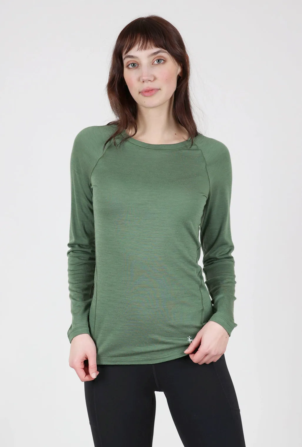 Classic All-Season Merino Base Layer, Fern Green Boat Neck Korean design