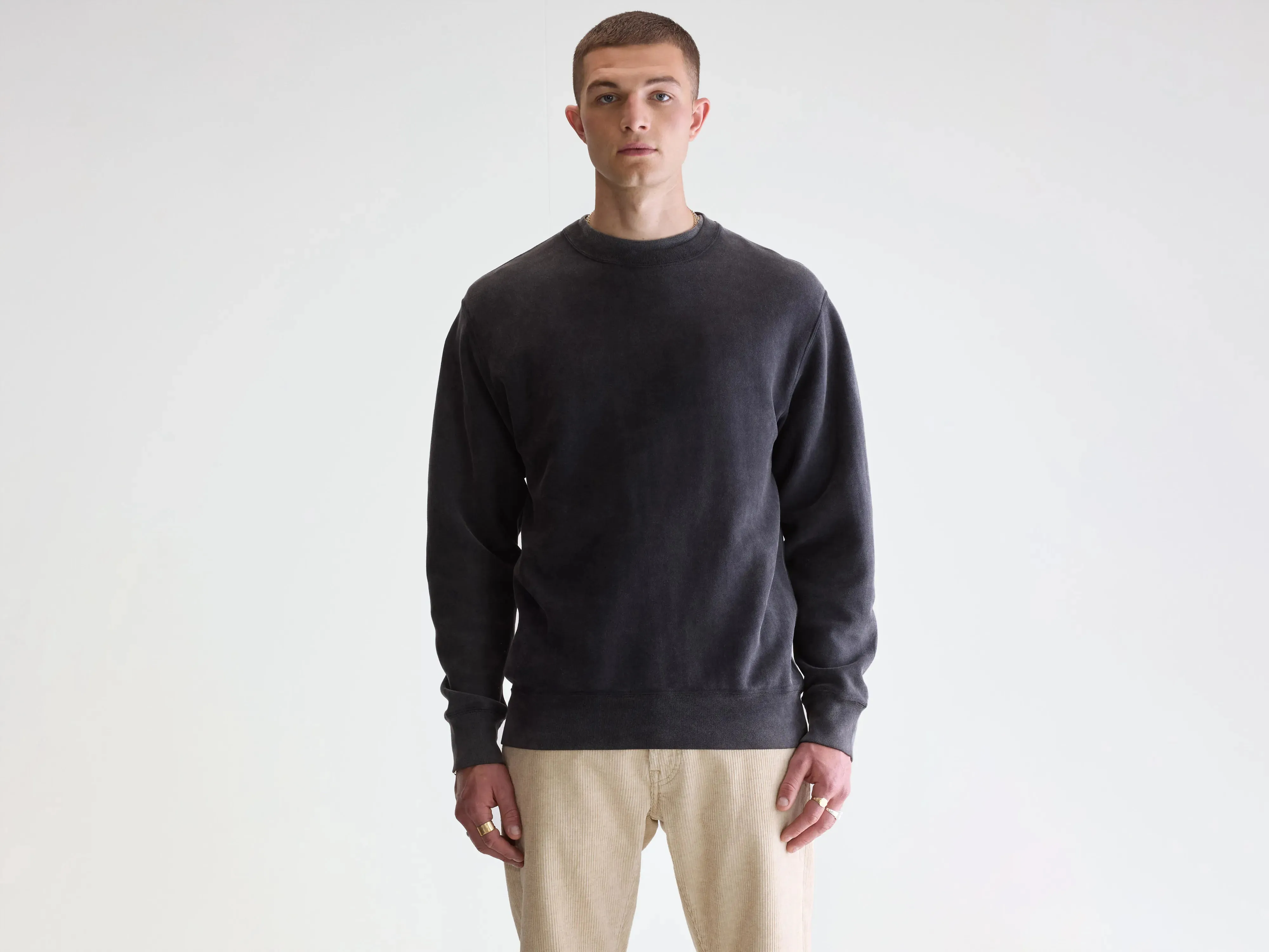 Flake crewneck sweatshirt (252 / M / BLACK) Pastel Shade