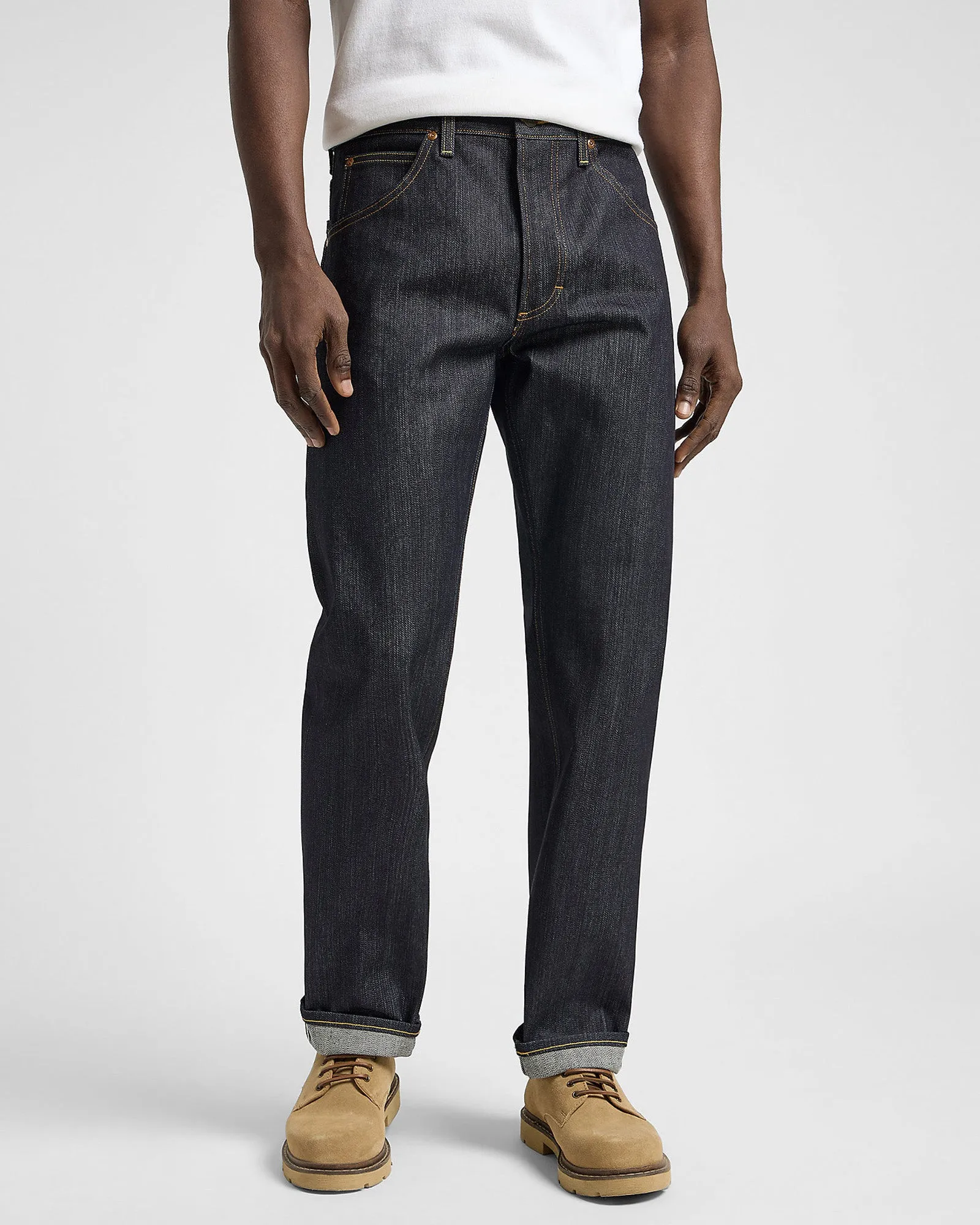 Lee 101 Z Made In Japan Regular Fit Kaihara Recycled Cotton 14.75oz Selvedge Mens Jeans - Dry | Lee Jeans | JEANSTORE