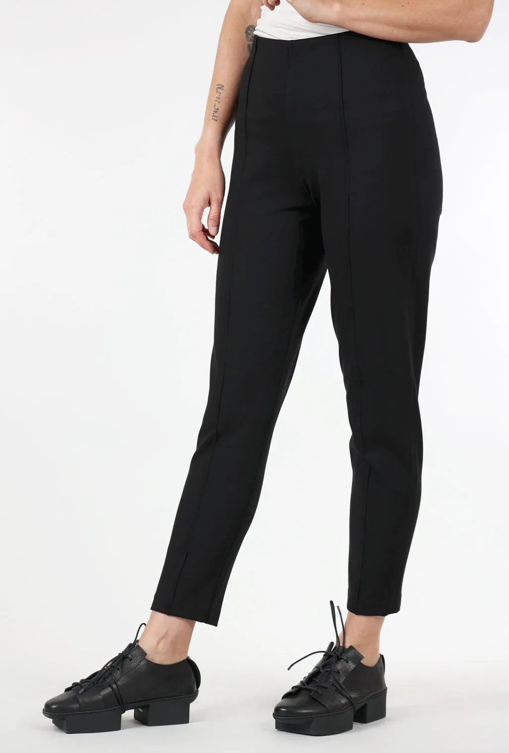 Classic Cut Sharon Ankle Ponte Knit Pant, Black