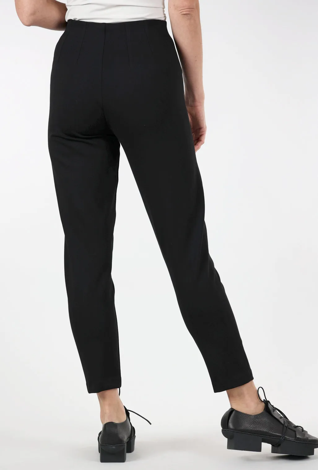 Classic Cut Sharon Ankle Ponte Knit Pant, Black
