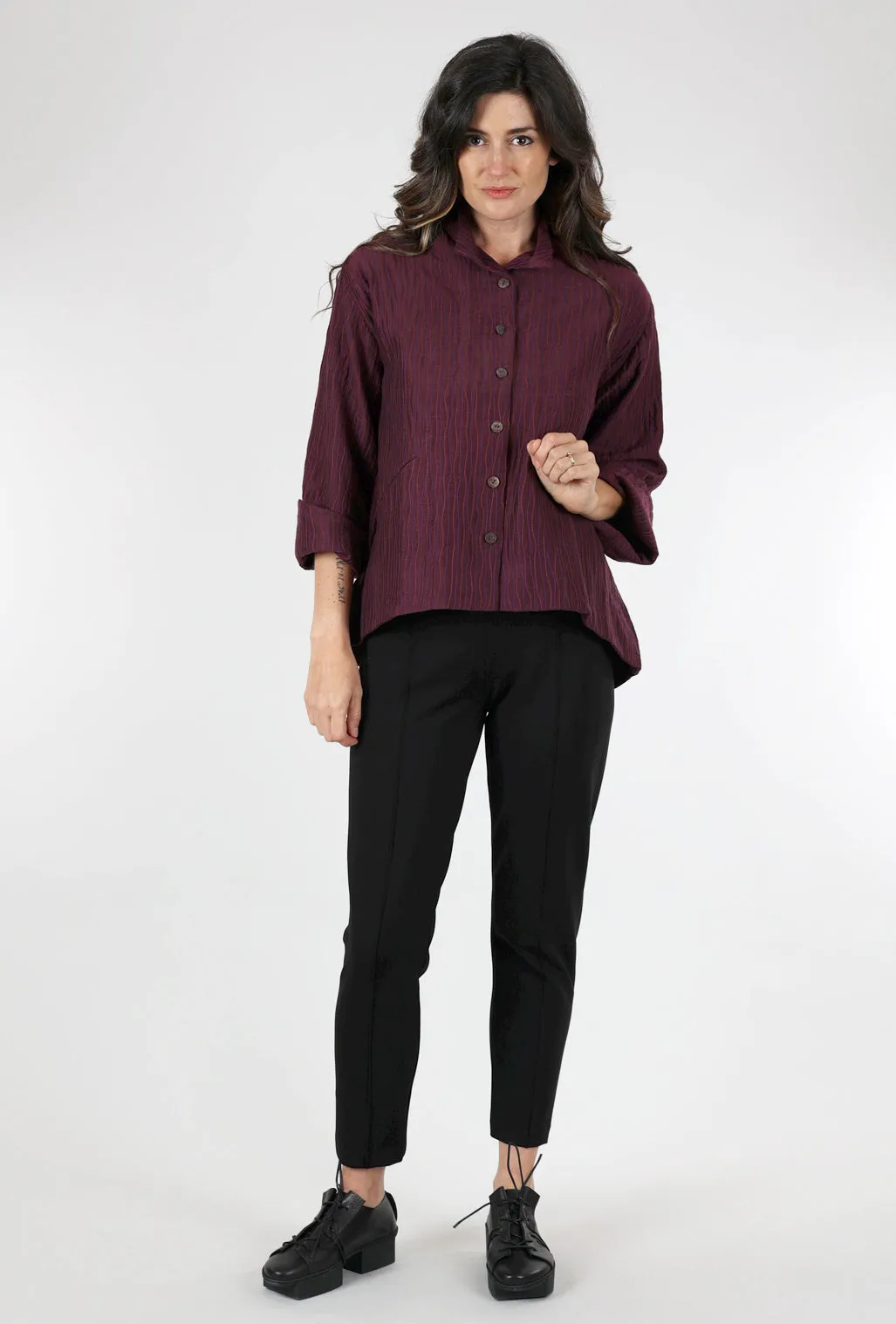 Classic Cut Sharon Ankle Ponte Knit Pant, Black