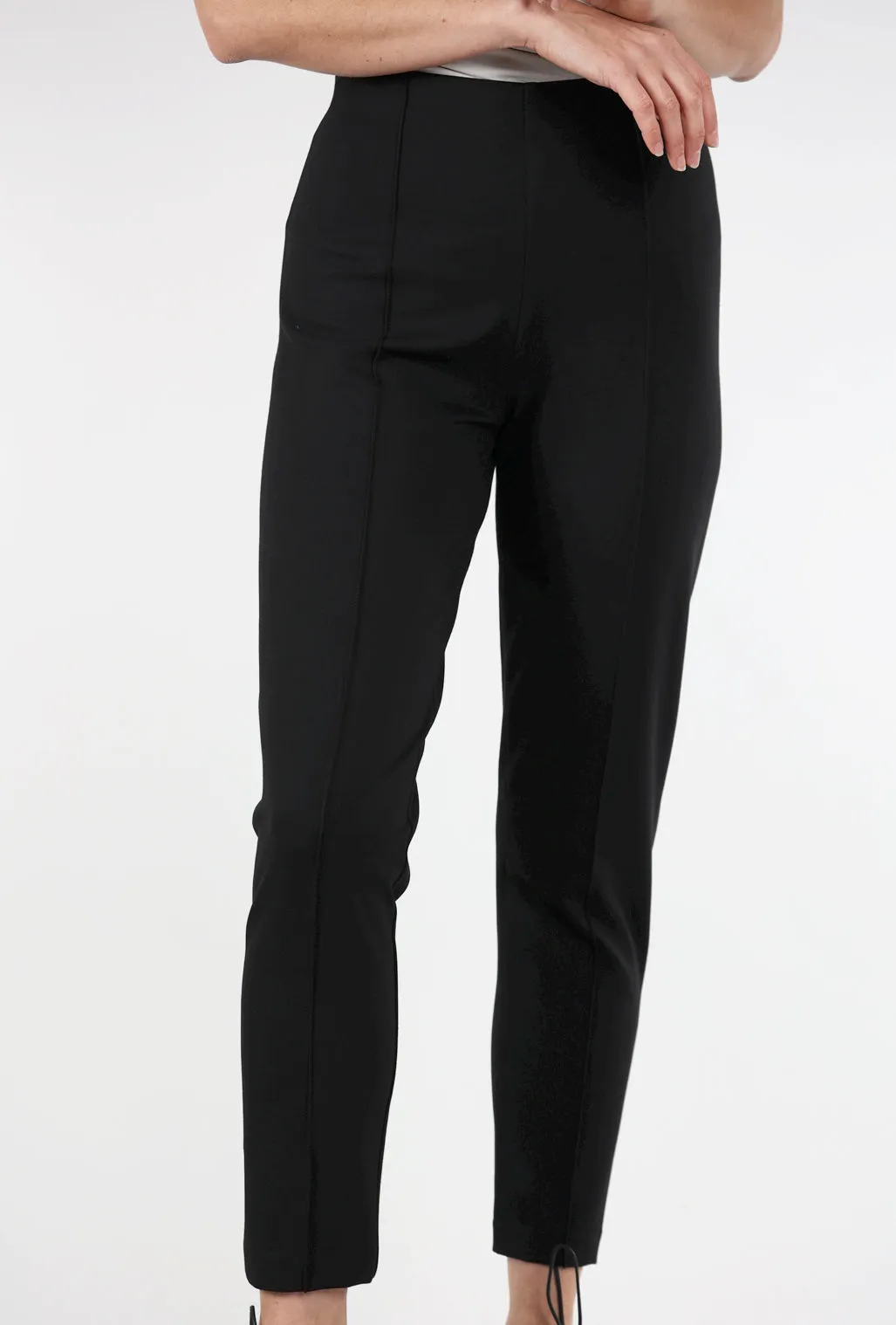 Classic Cut Sharon Ankle Ponte Knit Pant, Black