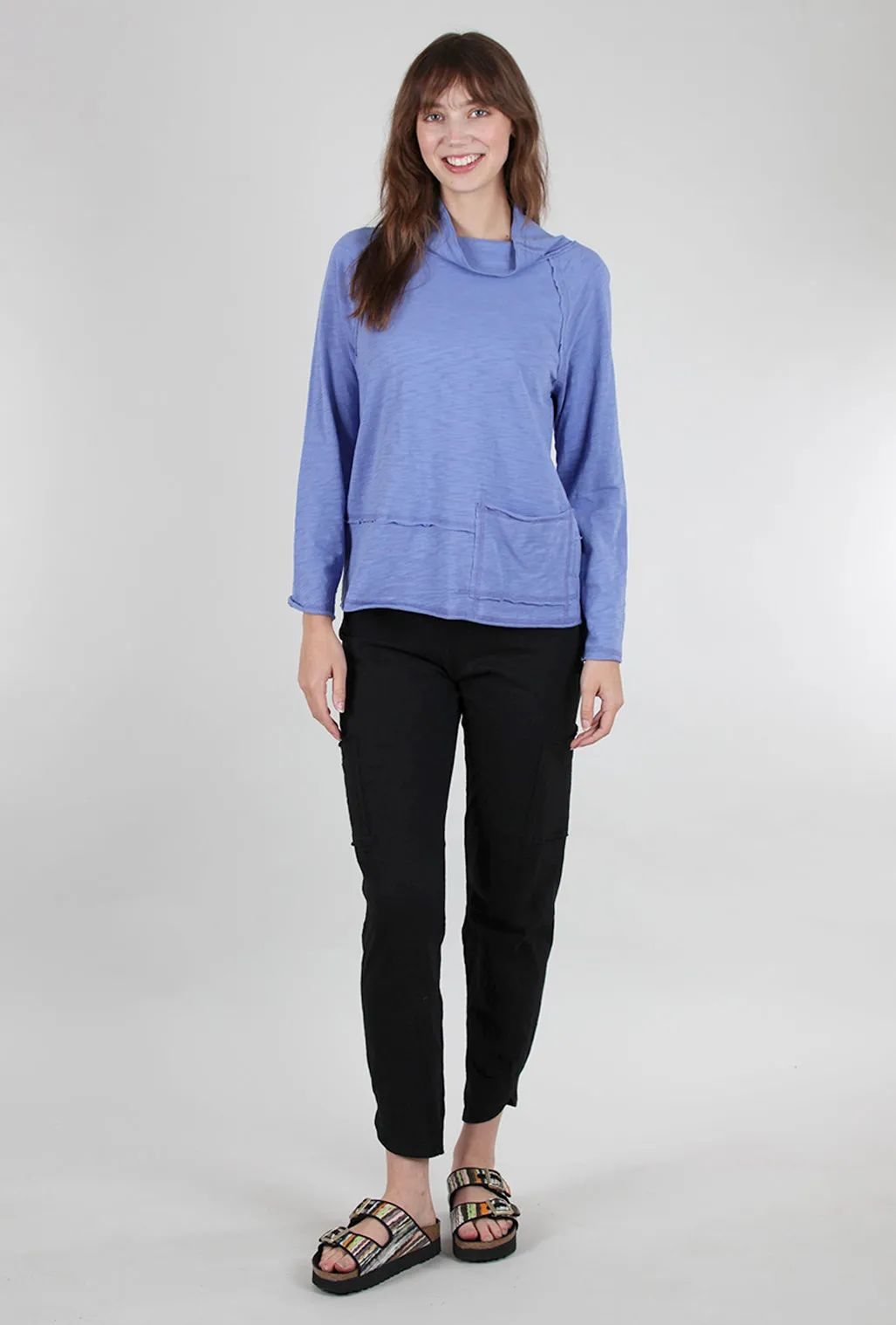Classic Look Cotton Slub Pocket Ankle Pant, Black