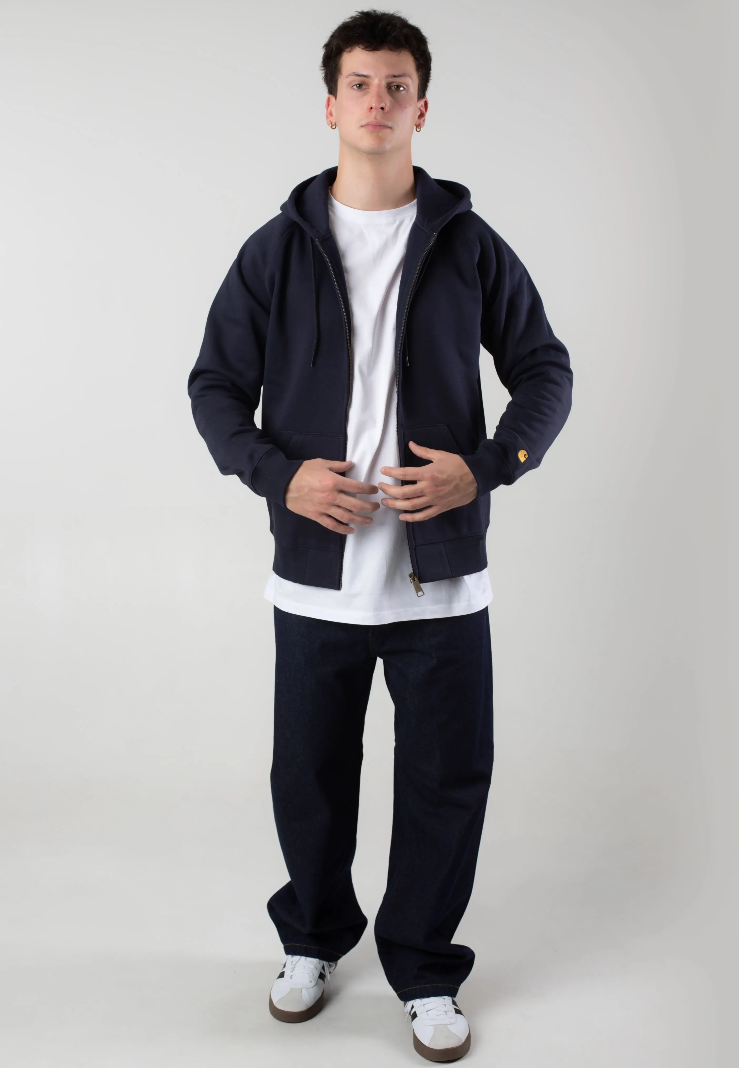 Classic Street Carhartt WIP - Hooded Chase Jacket Dark Navy/Gold - Hoodie