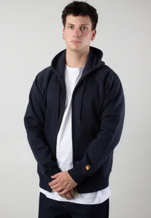 Carhartt WIP - Hooded Chase Jacket Dark Navy/Gold - Hoodie Teenager library outfit