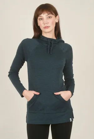 Practical knitted top Thermal Drape Hood Base Layer, Twilight Blue
