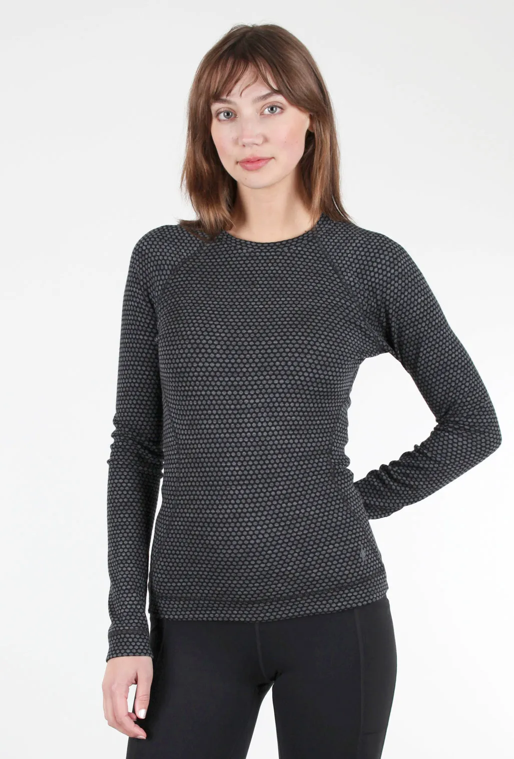 Classic Thermal Base Layer, Black Dot three-quarter sleeve