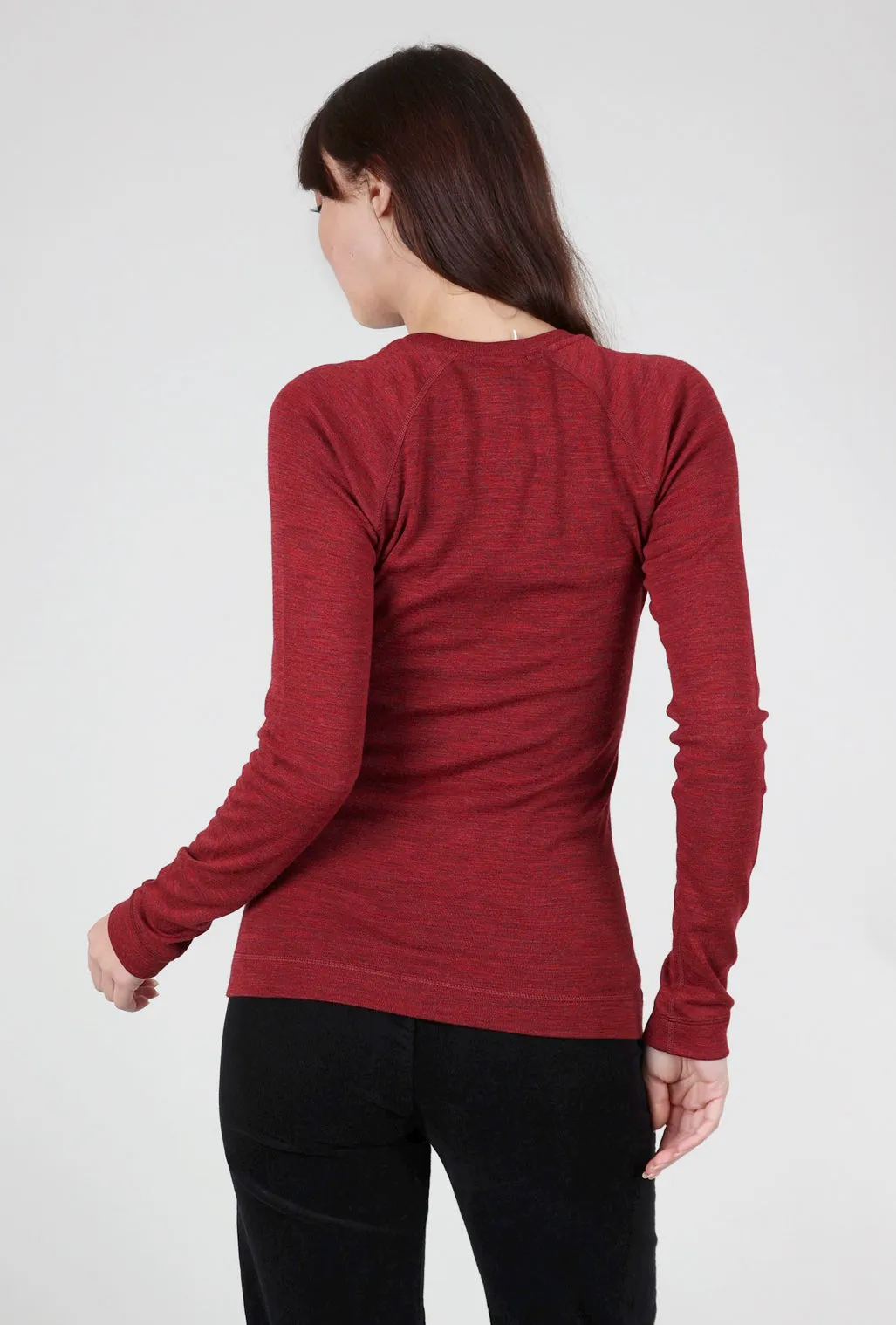 Classic Thermal Base Layer, Currant Heather Mesh Panel