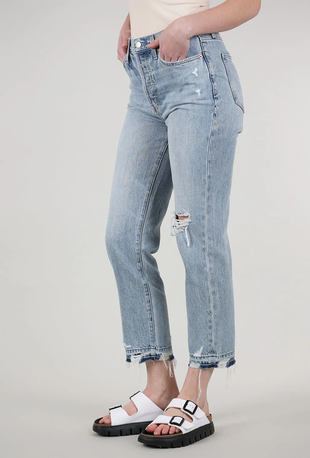 Clean Cut Charlie High-Rise Classic Straight, Distressed