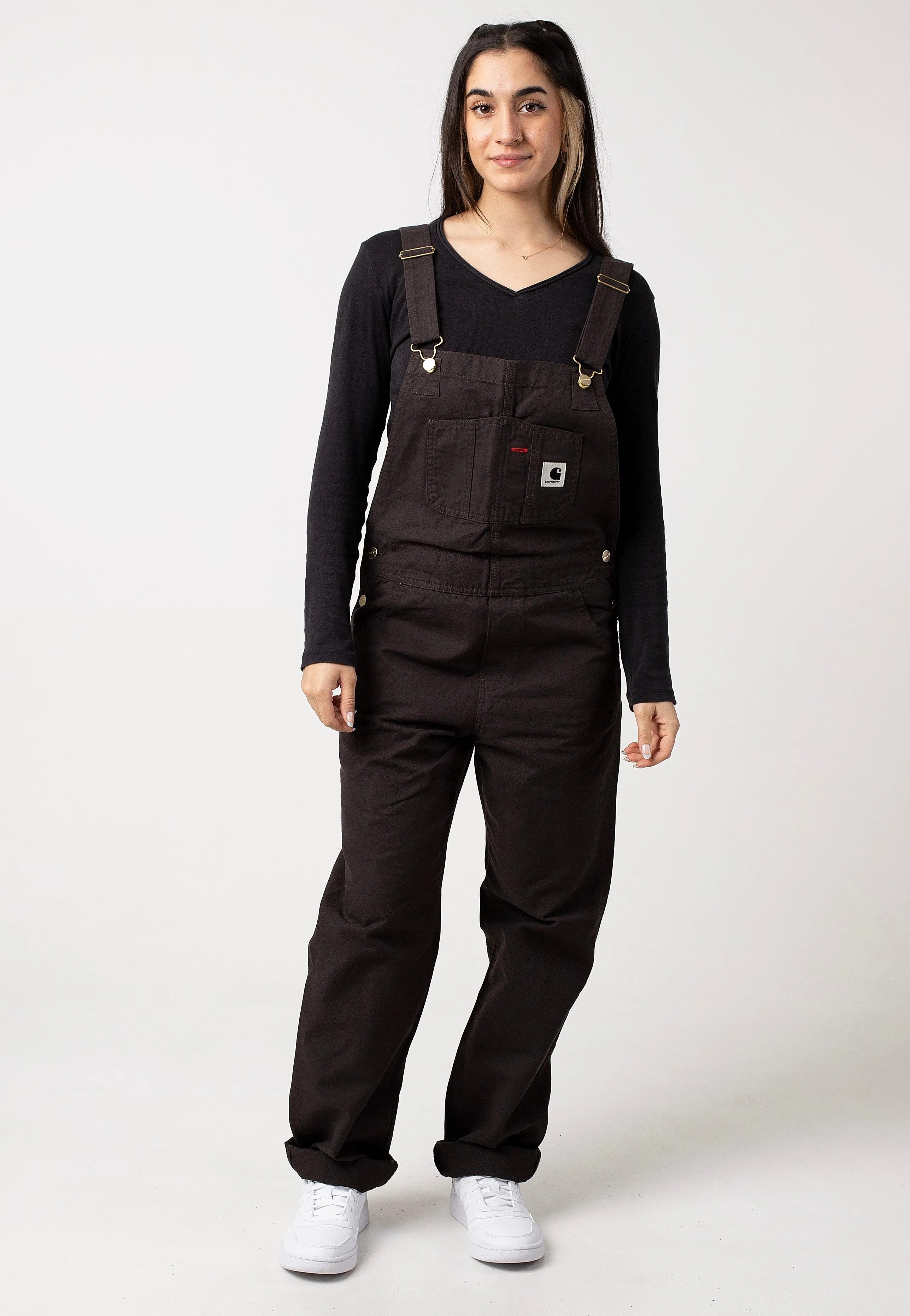 Carhartt WIP - W' Bib Overall Straight Rinsed Tobacco - Dungarees Quick Wash Solid shade