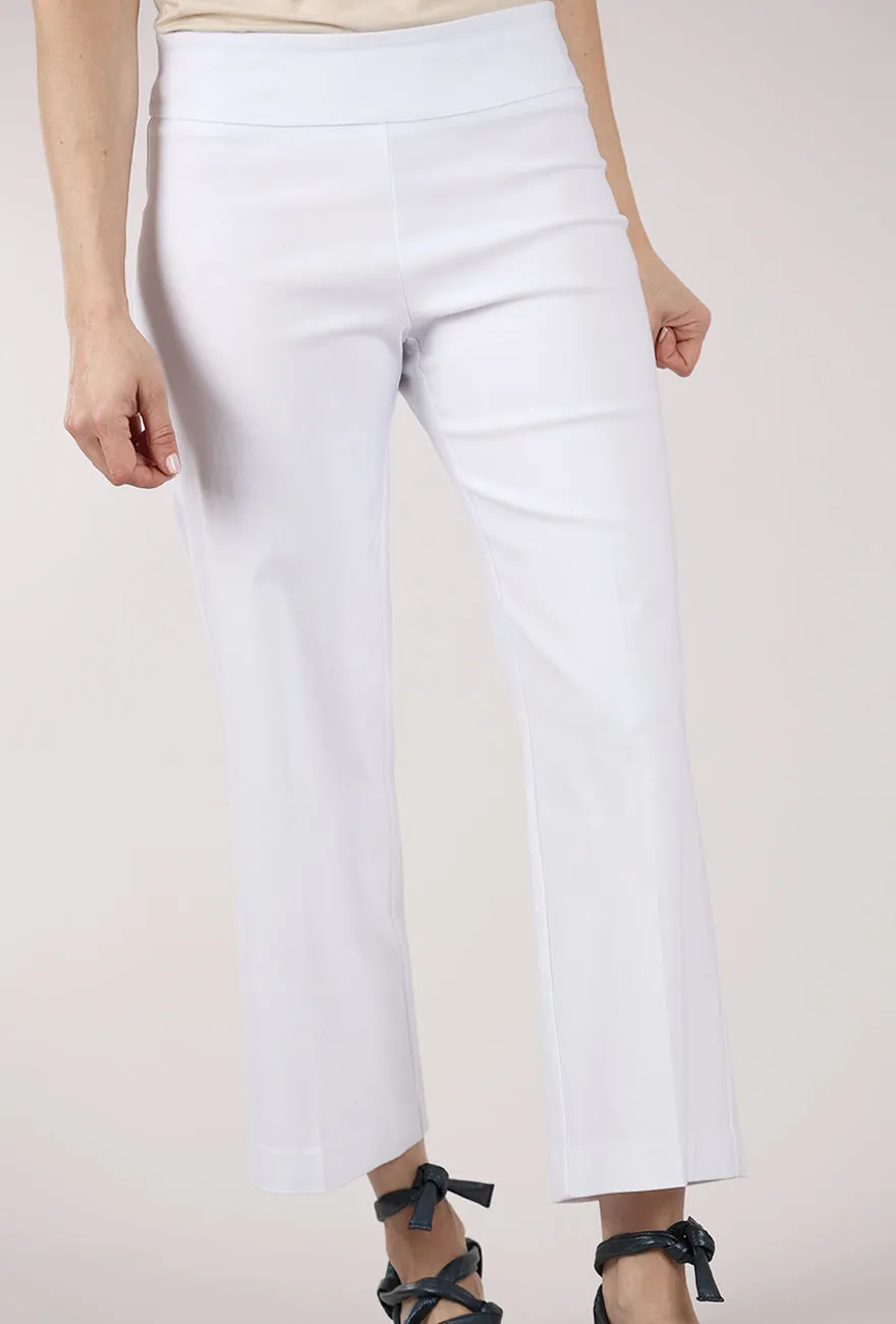 clean design EF Crop Wide Leg Pant, White
