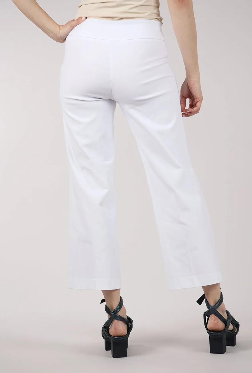 clean design EF Crop Wide Leg Pant, White