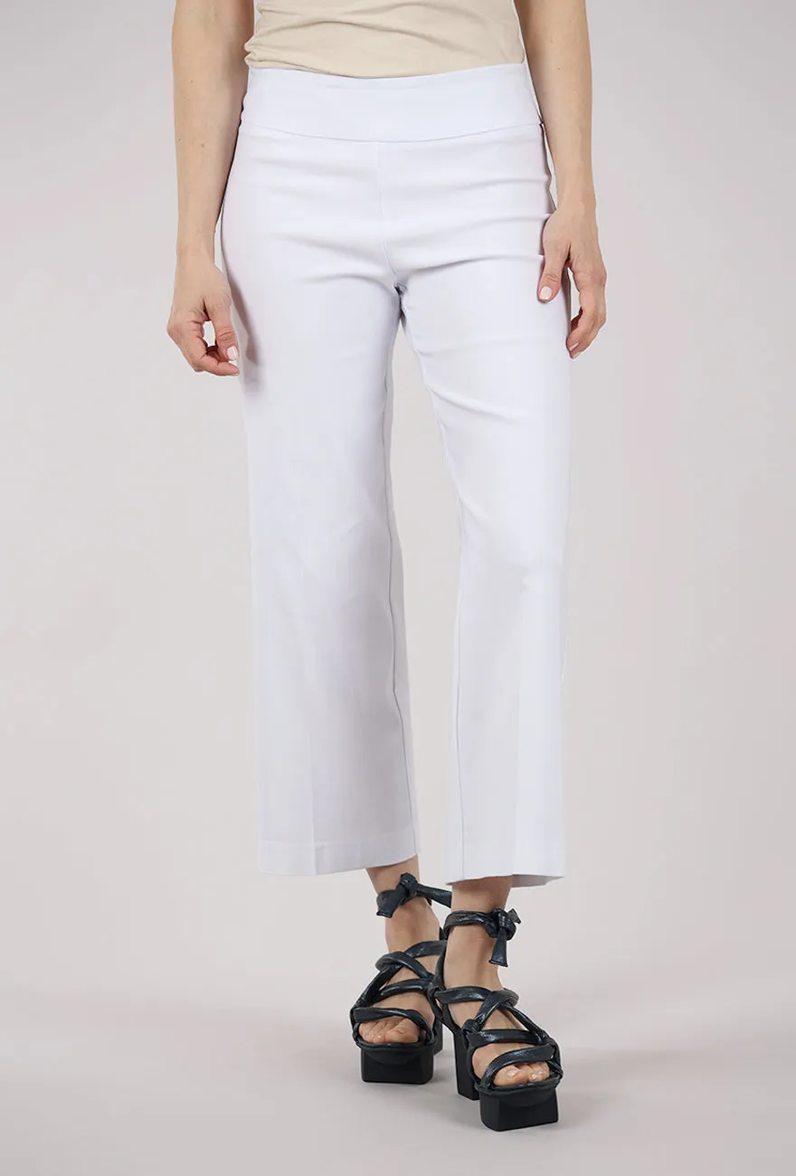 clean design EF Crop Wide Leg Pant, White