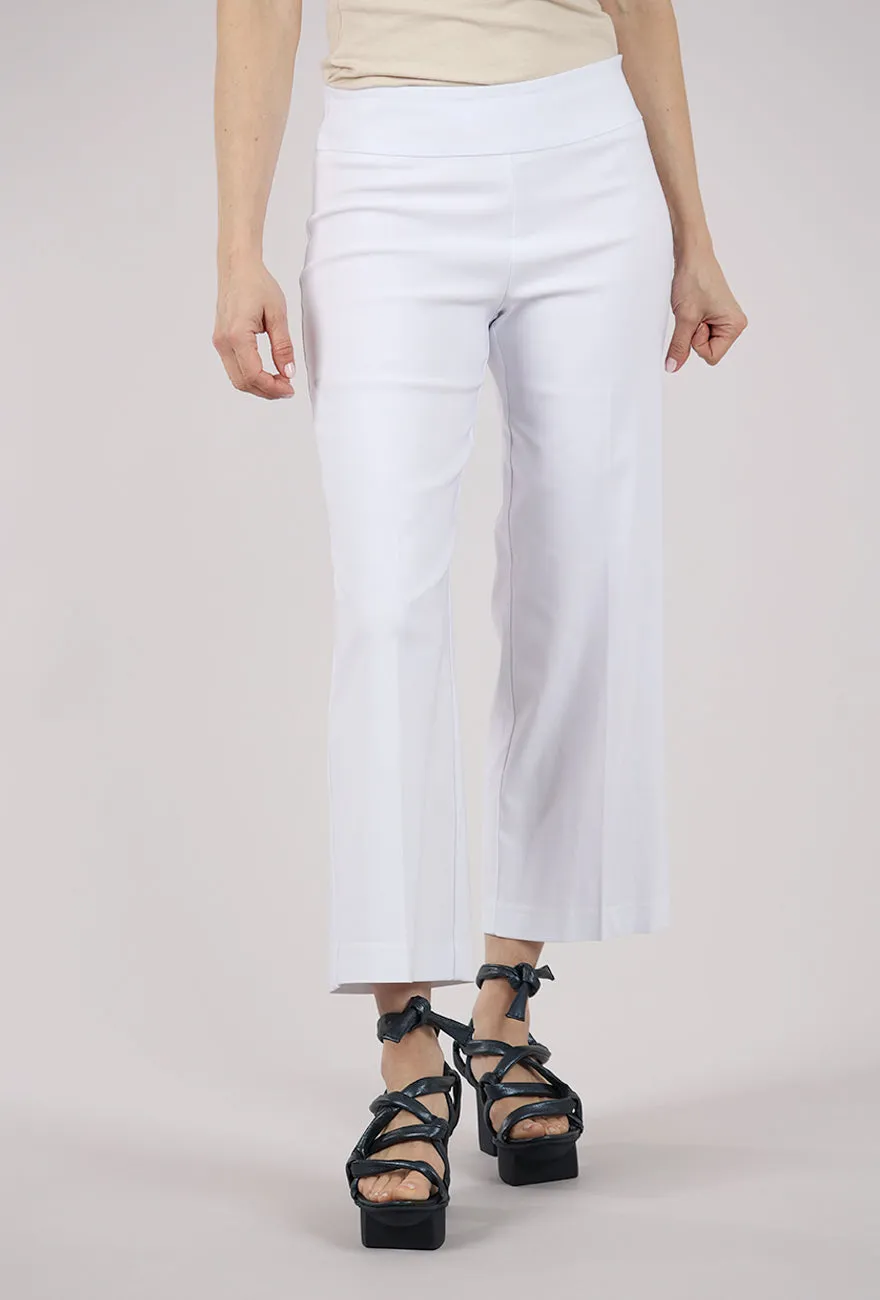 Denim finish EF Crop Wide Leg Pant, White
