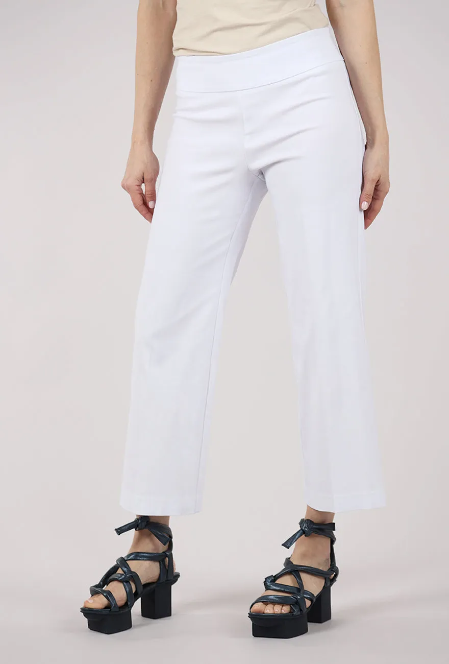 clean design EF Crop Wide Leg Pant, White