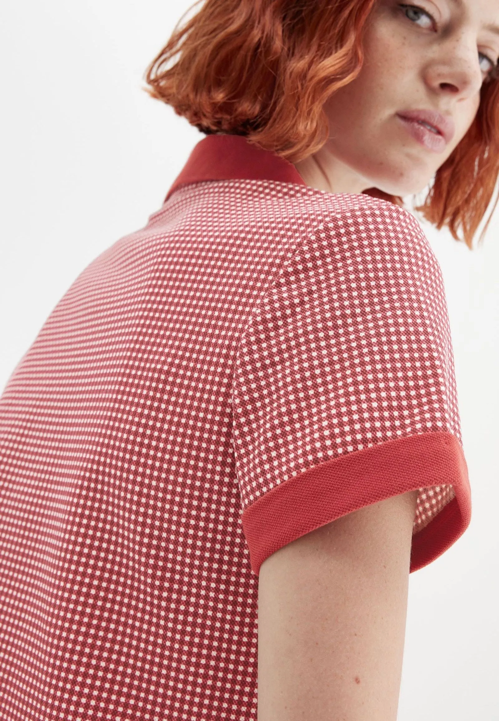Clean Finish Fred Perry x Amy Winehouse - Gingham Print Burnt Red - Polo
