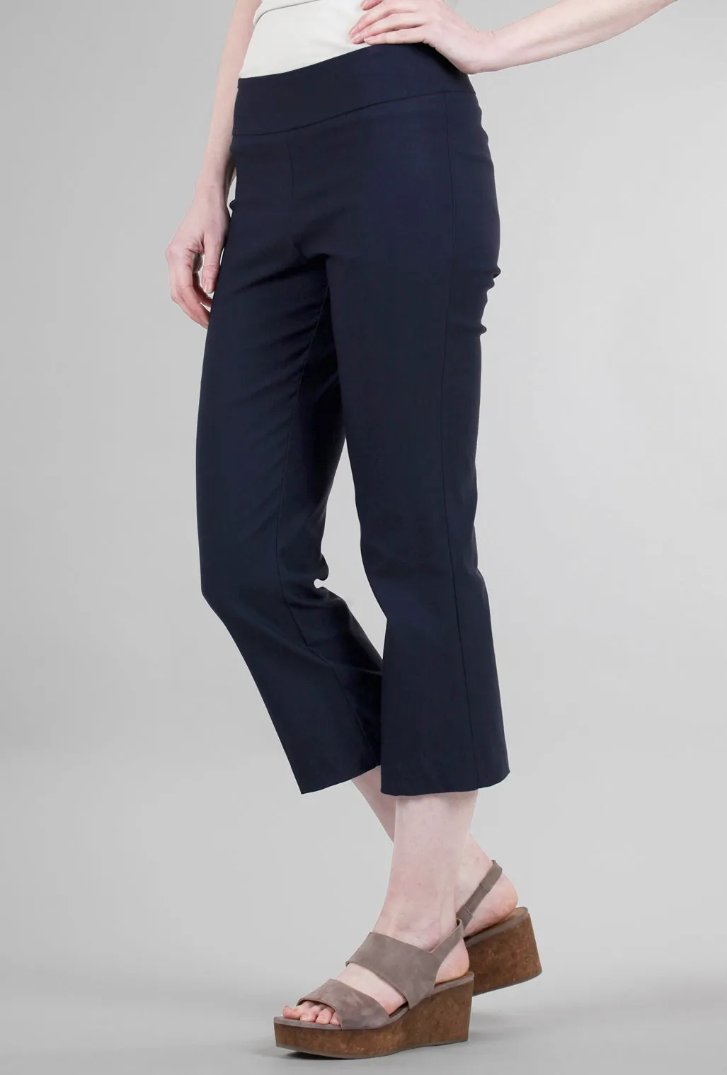 Clean Lines Cropped Flare Pant, Navy