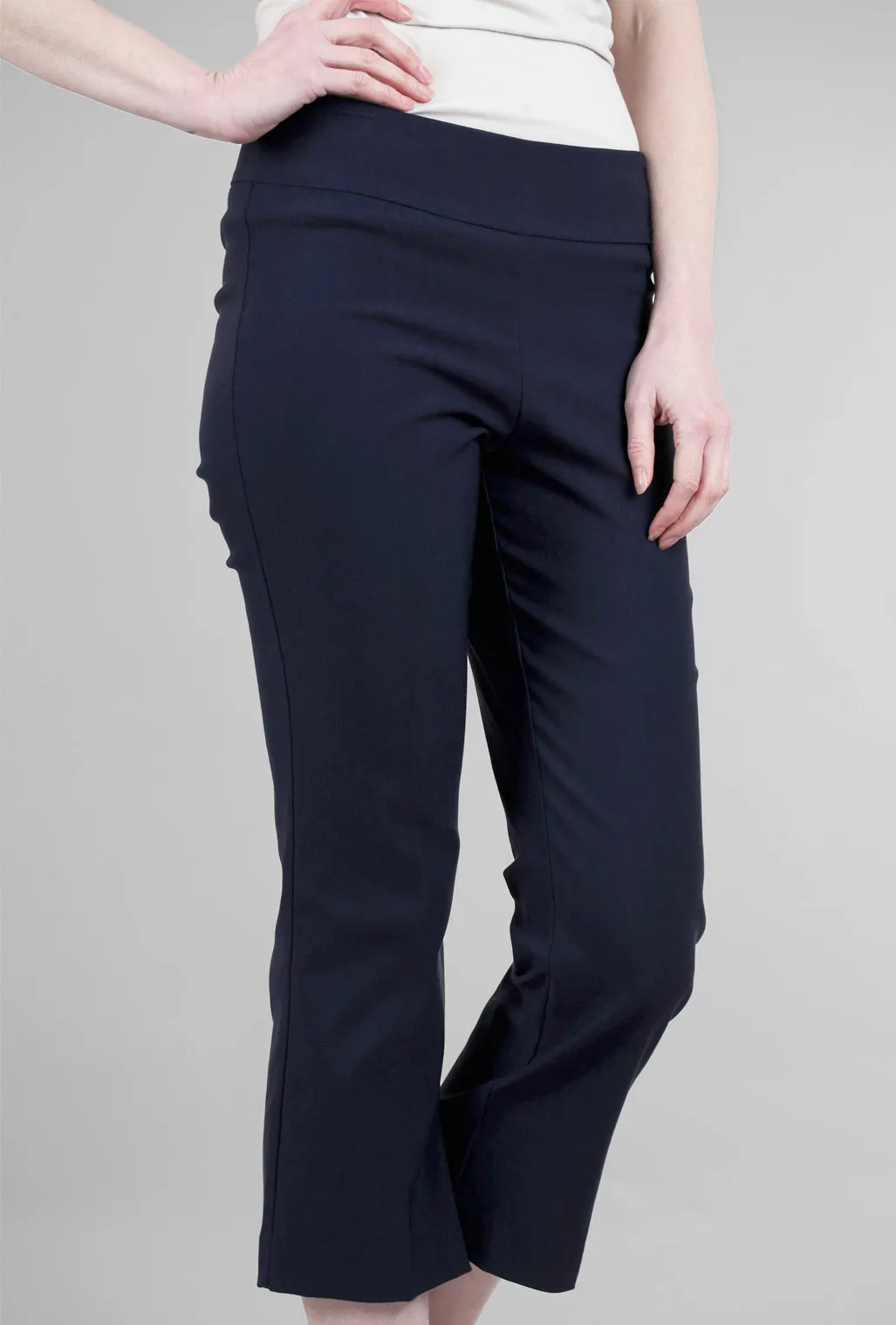 Clean Lines Cropped Flare Pant, Navy