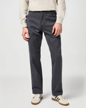 Wrangler Texas Stretch Authentic Straight Cotton Dobby Trousers - Faded Black | Wrangler Chinos & Non-Denim Pants | JEANSTORE