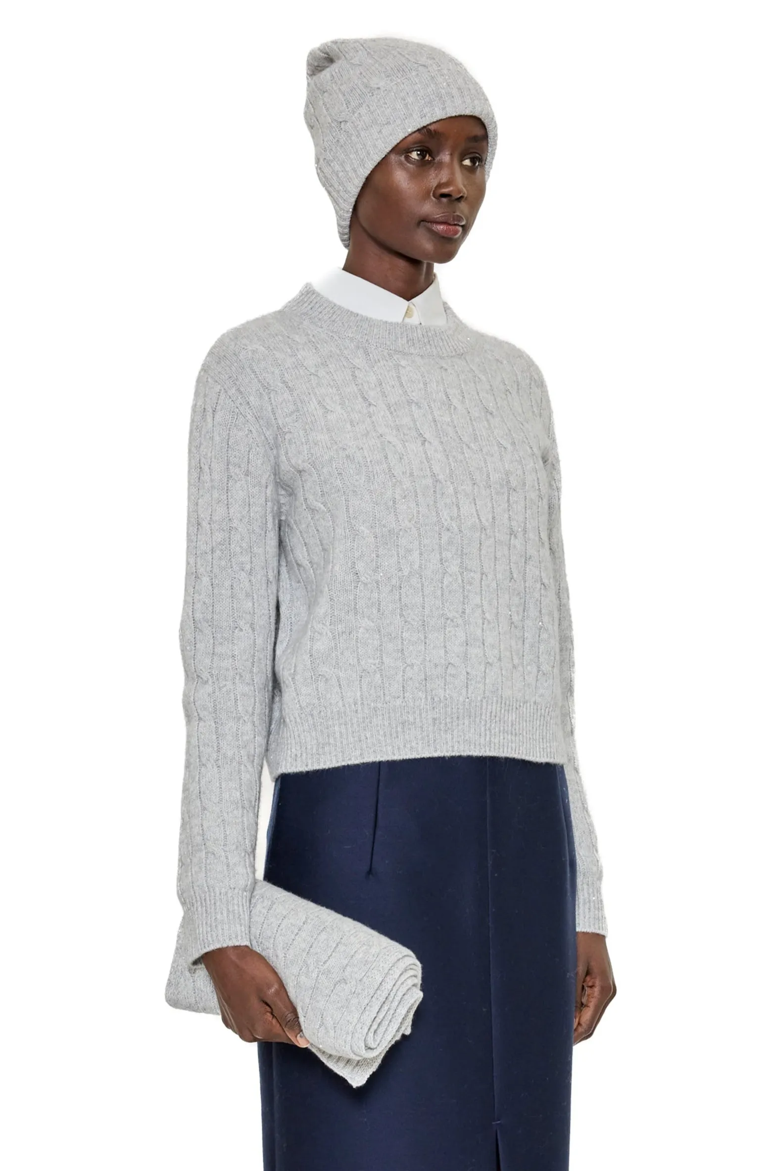 Clover Mews Grey Sweater Daytime Style