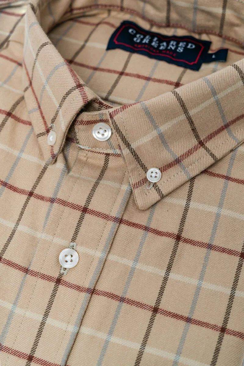 Clyde: Brookline Button Down Shirt - Camel (S) Durable everyday wear student groups