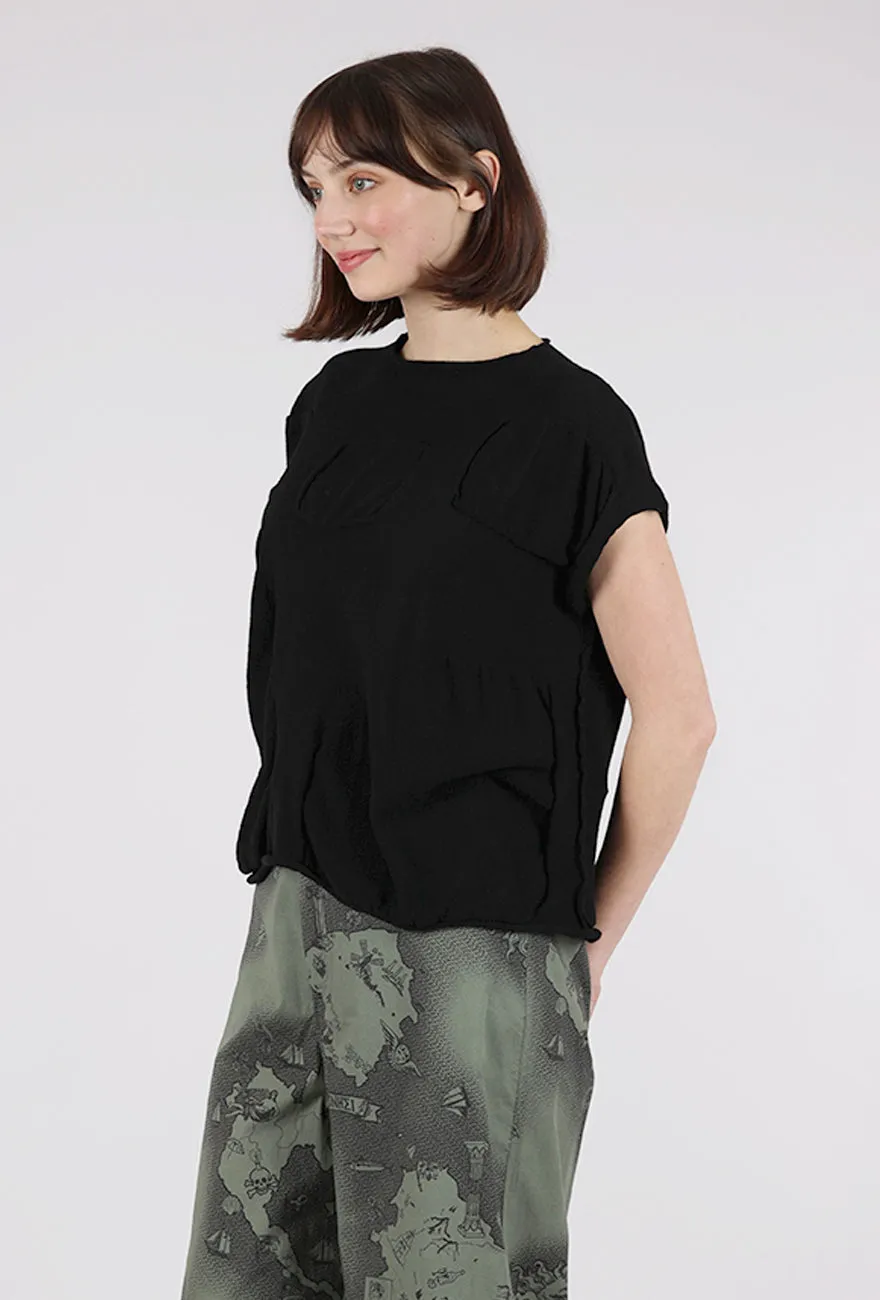 Cold-resistant Windproof Glikos Amorphous Inset Sweater, Black