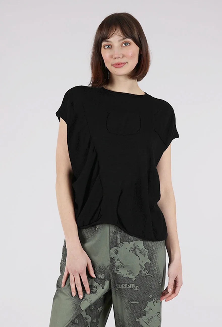 Glikos Amorphous Inset Sweater, Black Bold sweater pattern Winter office attire