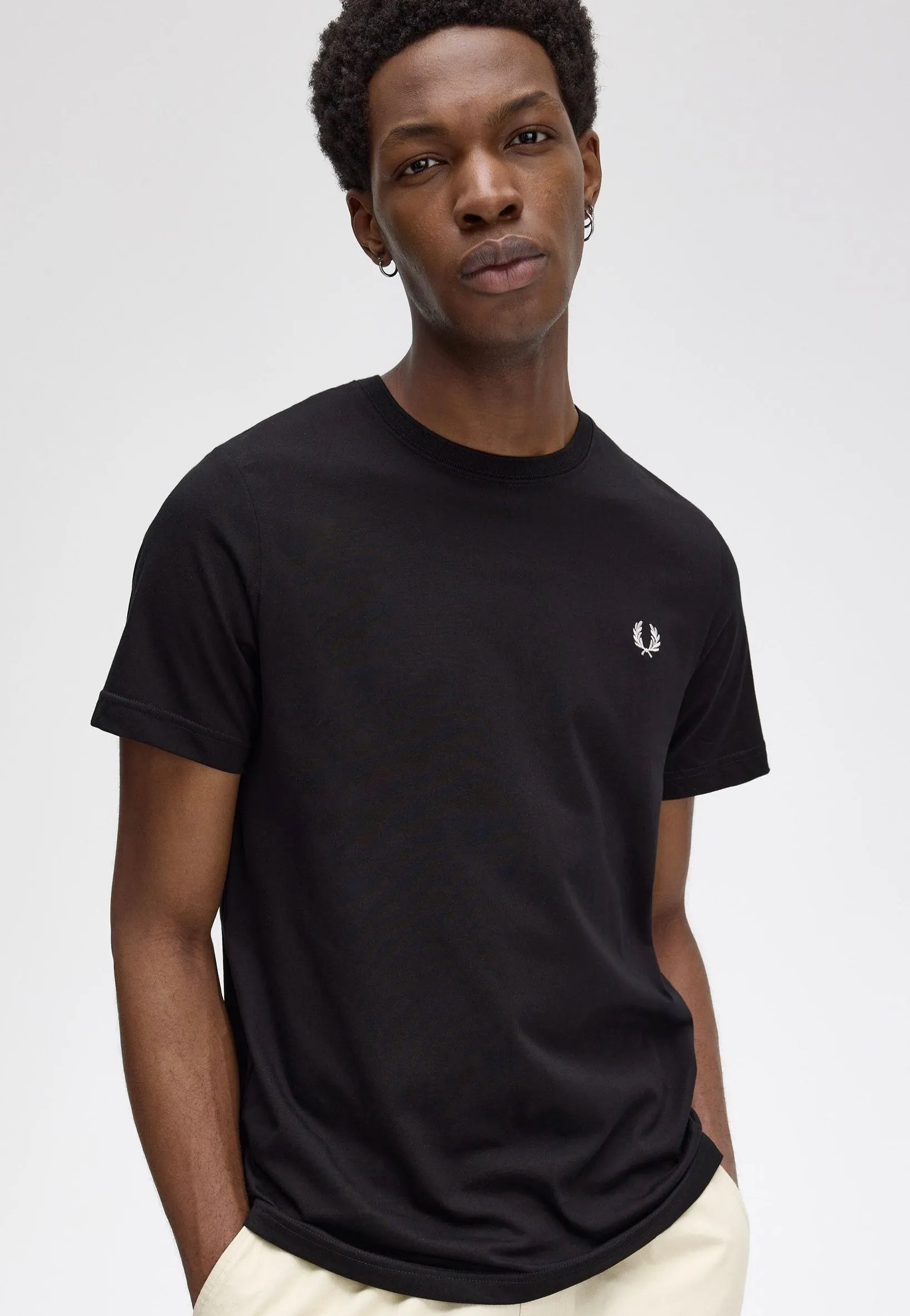 Collar design Fred Perry - Crew Neck Black - T-Shirt