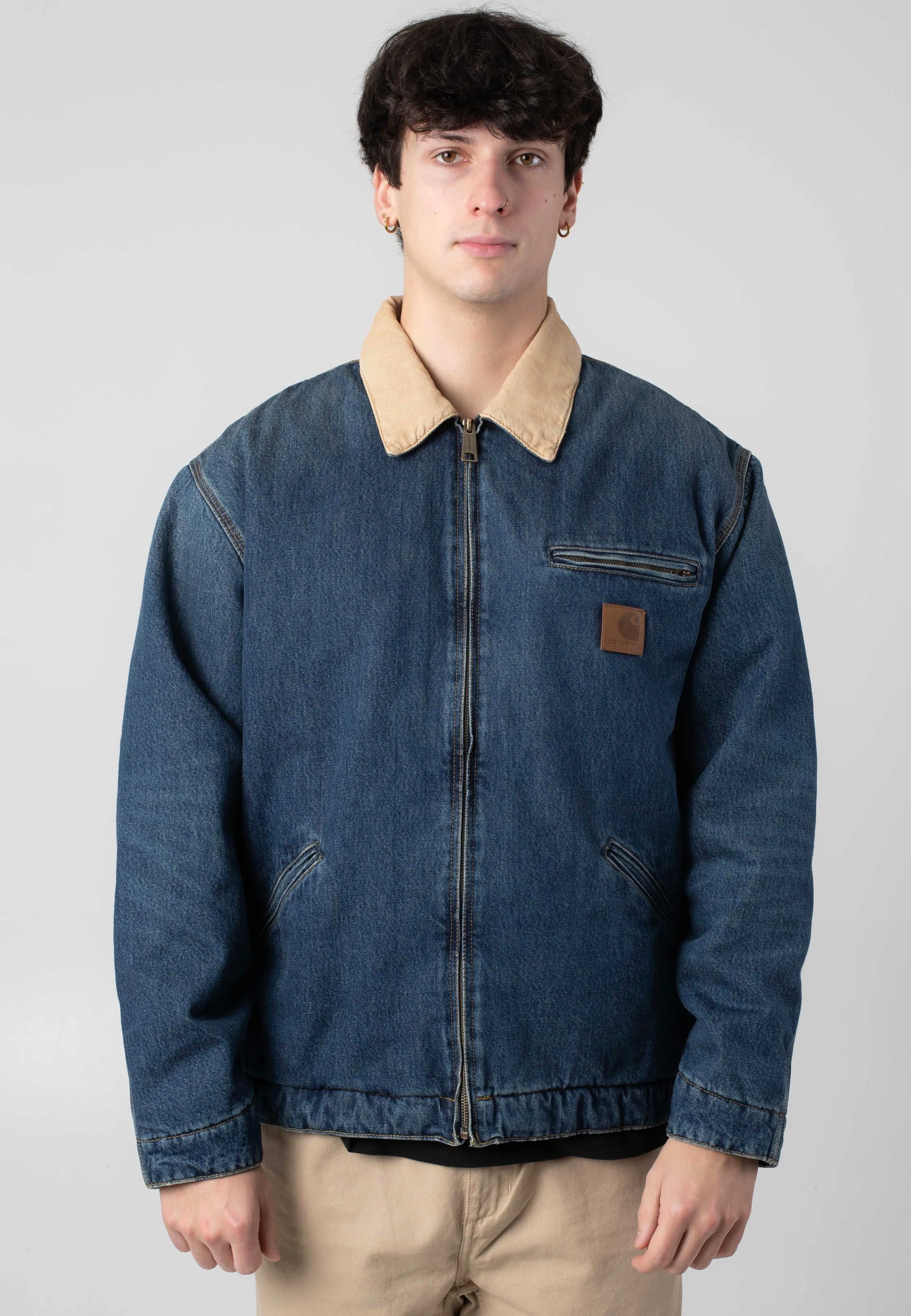 color blocking Carhartt WIP - OG Detroit Worn Used Wash Blue/Dusty H Brown - Jacket